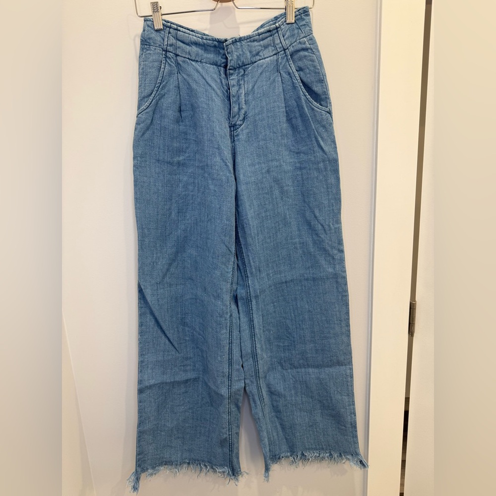 Free People Light Blue Denim Trousers